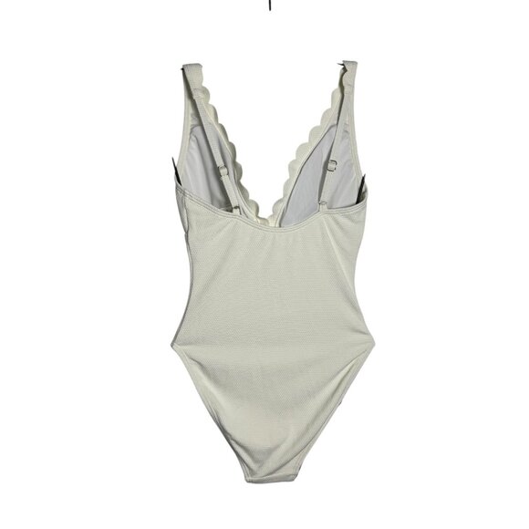 Kate Spade New York White Scalloped One-Piece Swimsuit Size Small - Picture 4 of 8